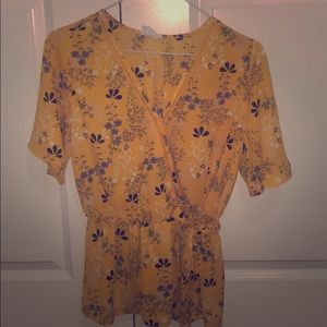 yellow flowered blouse